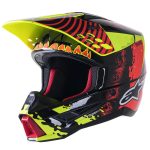 ALPINESTARS S-M5 Solar Flare Bukósisak fekete / piros fluor / sárga fluor