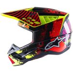 ALPINESTARS S-M5 Solar Flare Bukósisak fekete / piros fluor / sárga fluor