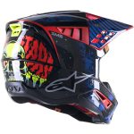 ALPINESTARS S-M5 Solar Flare Bukósisak Fekete / Kék / Piros Fluo