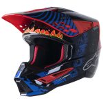 ALPINESTARS S-M5 Solar Flare Bukósisak Fekete / Kék / Piros Fluo