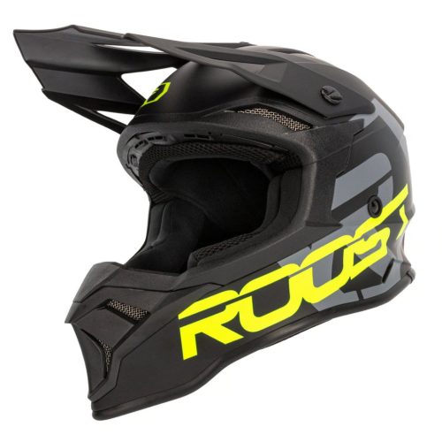ROOST X-Topaz Raptor Bukósisak Matt fekete / Fluo sárga