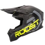 ROOST X-Topaz Raptor Bukósisak Matt fekete / Fluo sárga