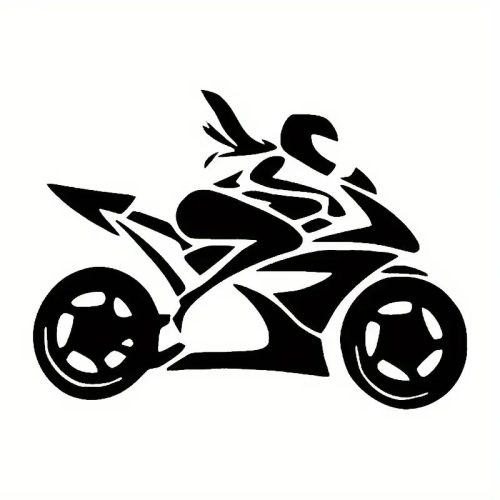 Női motoros fekte matrica 