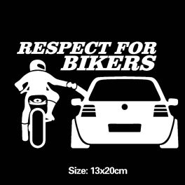 Respect For Bikers fehér matrica.
